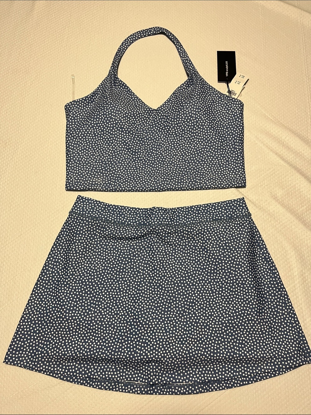 YPB Your Personal Best sporty skort and halter crop top set